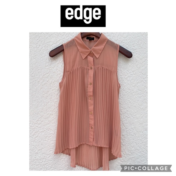 edge Tops - Edge sleeveless chiffon sheer top